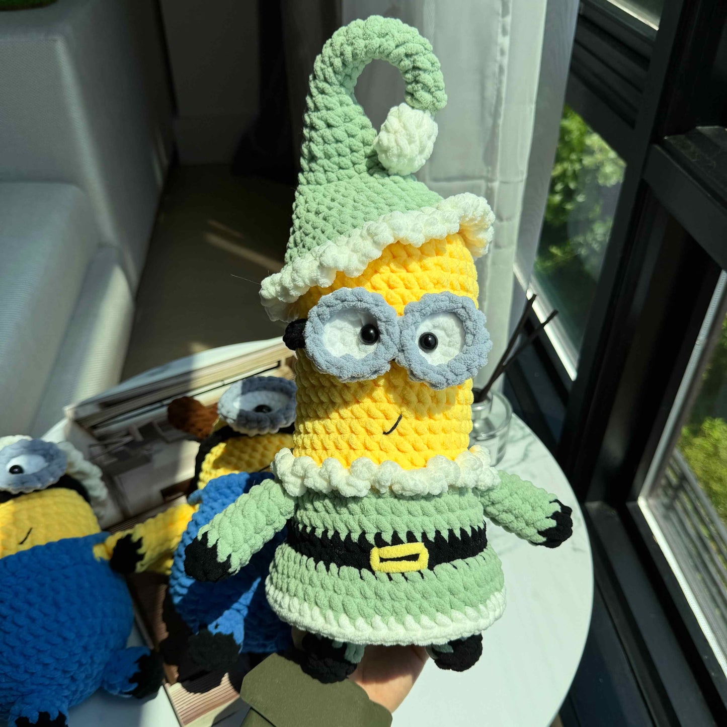 Handmade Crochet Yellow Character Plush Toy – Christmas Gnome, Reindeer Styles