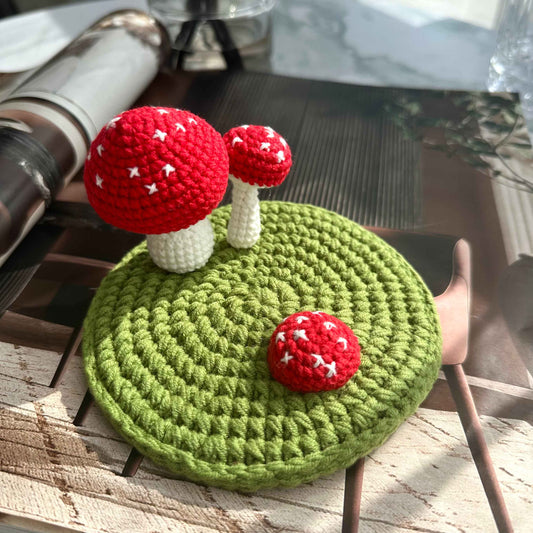 Handmade Crochet Mushroom Phone Stand