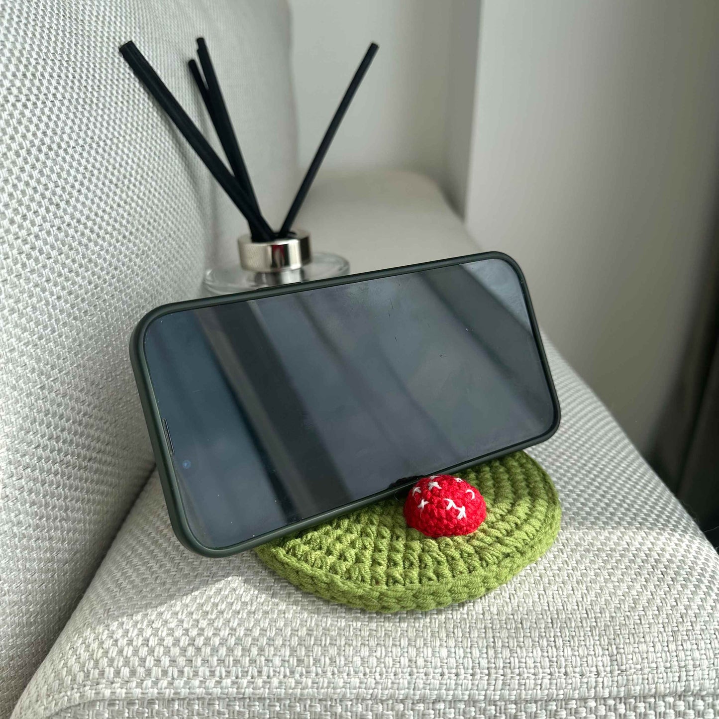 Handmade Crochet Mushroom Phone Stand