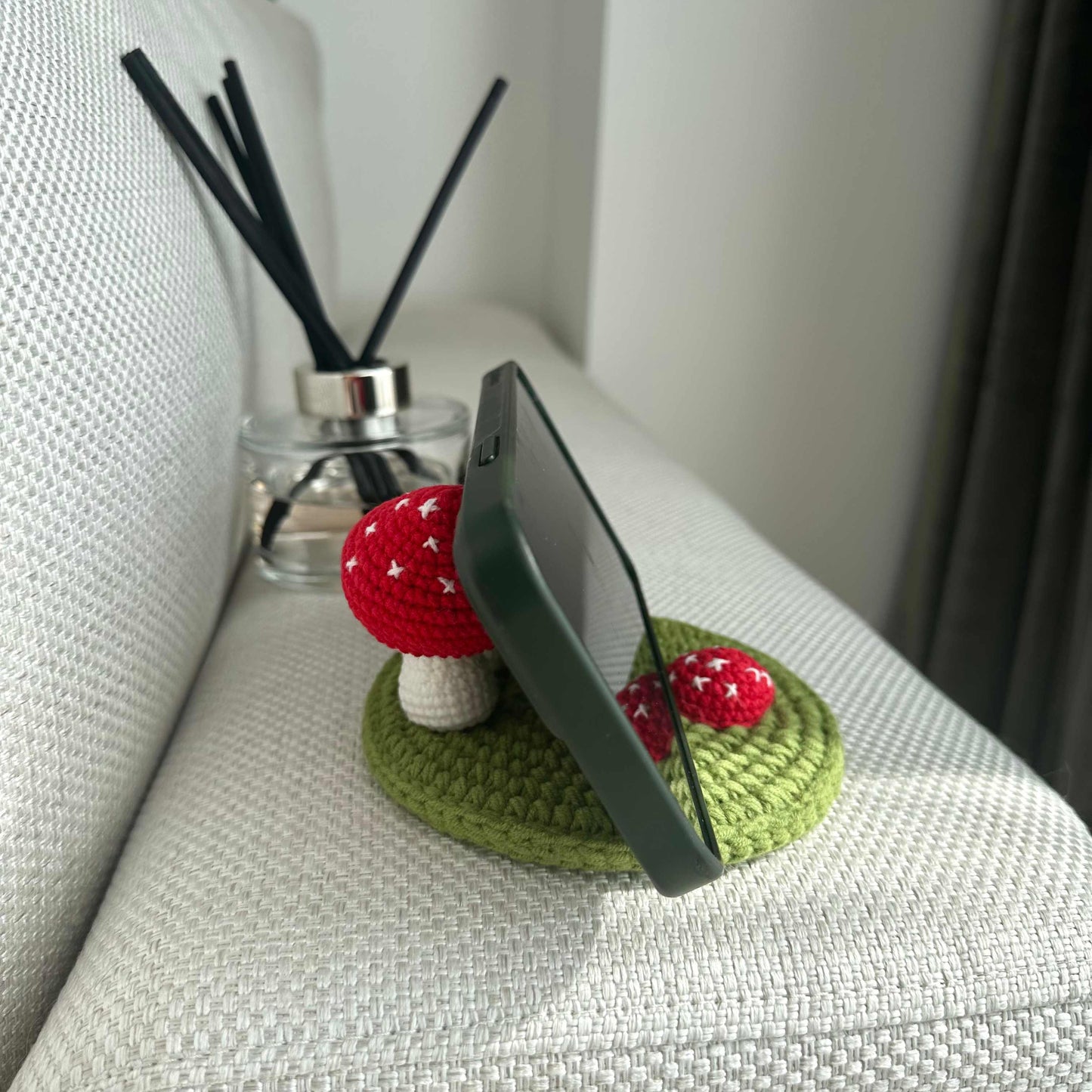 Handmade Crochet Mushroom Phone Stand
