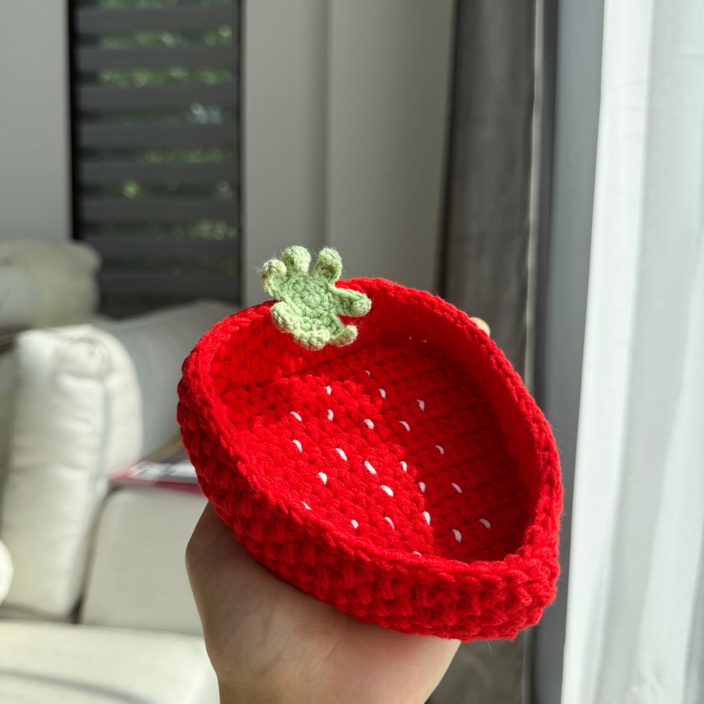 Handmade Crochet Strawberry Basket