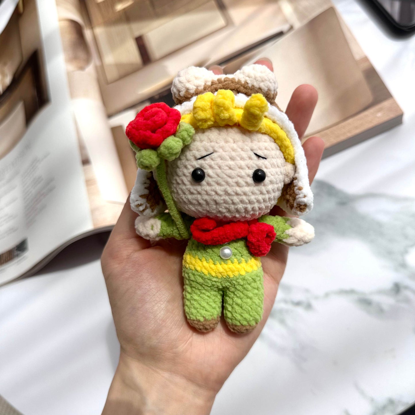 Handmade Little Prince Crochet Keychain