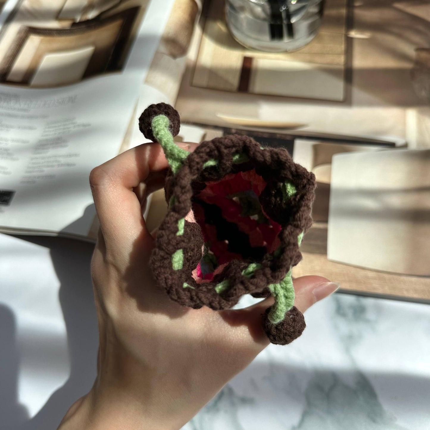 Handmade Crochet Flower Pouch – Boho AirPods Case, Coin Purse