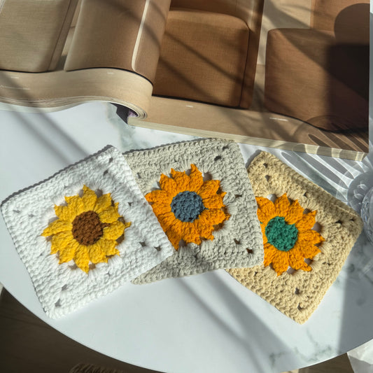 Crochet Sunflower Coaster