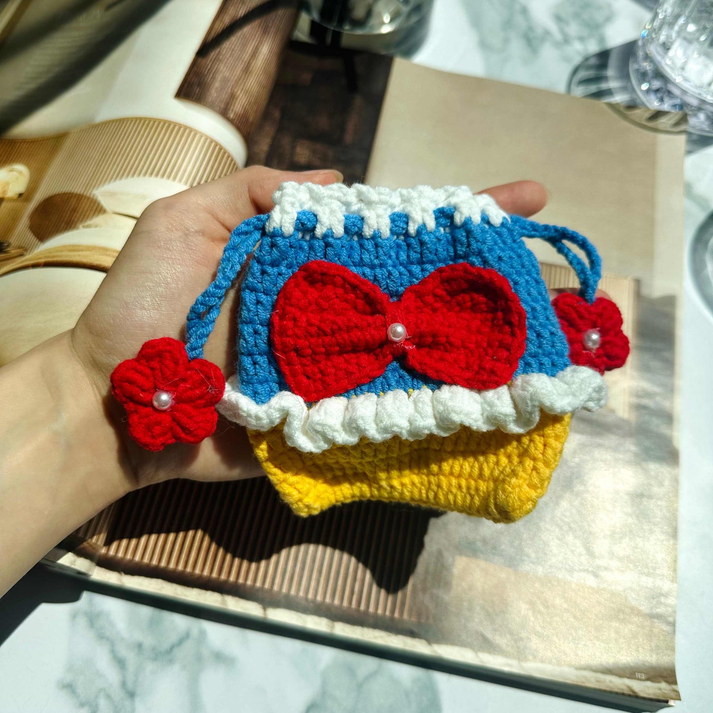 Snow White Inspired Crochet Pouch