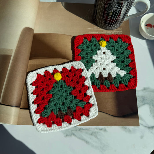 Crochet Christmas Tree Coaster