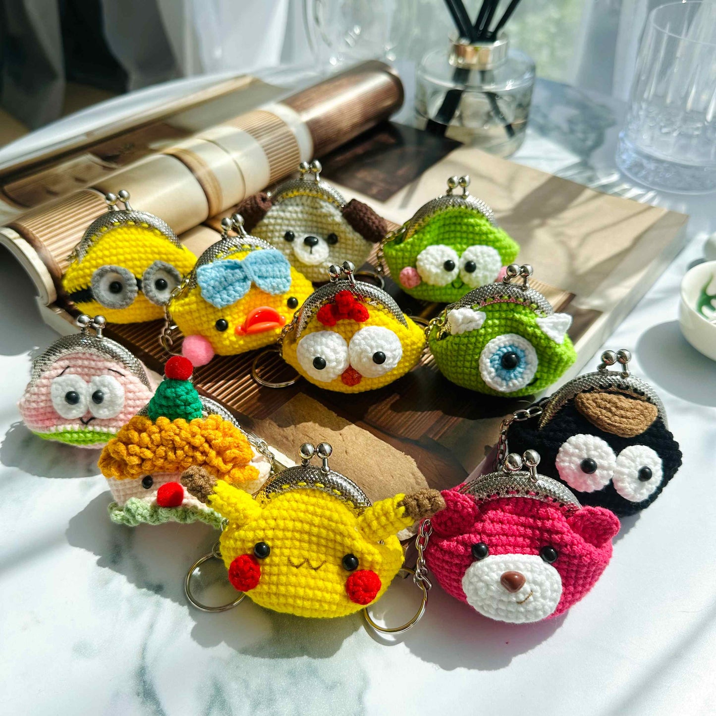 Handmade Crochet Animal Coin Purse Keychain