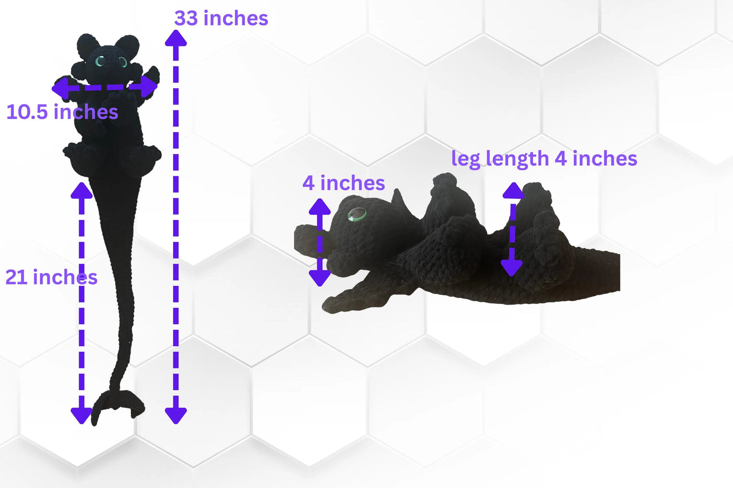 Handmade Crochet Dragon Plush Toothless Inspired