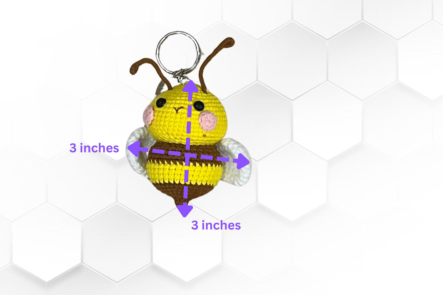 Crochet Bee Keychain: Handmade Kawaii Plush Bag Charm