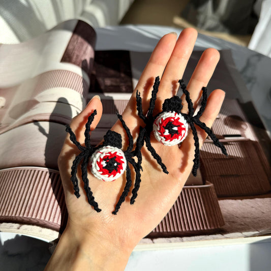 Crochet Eyeball Spider Plush Halloween Amigurumi Decor