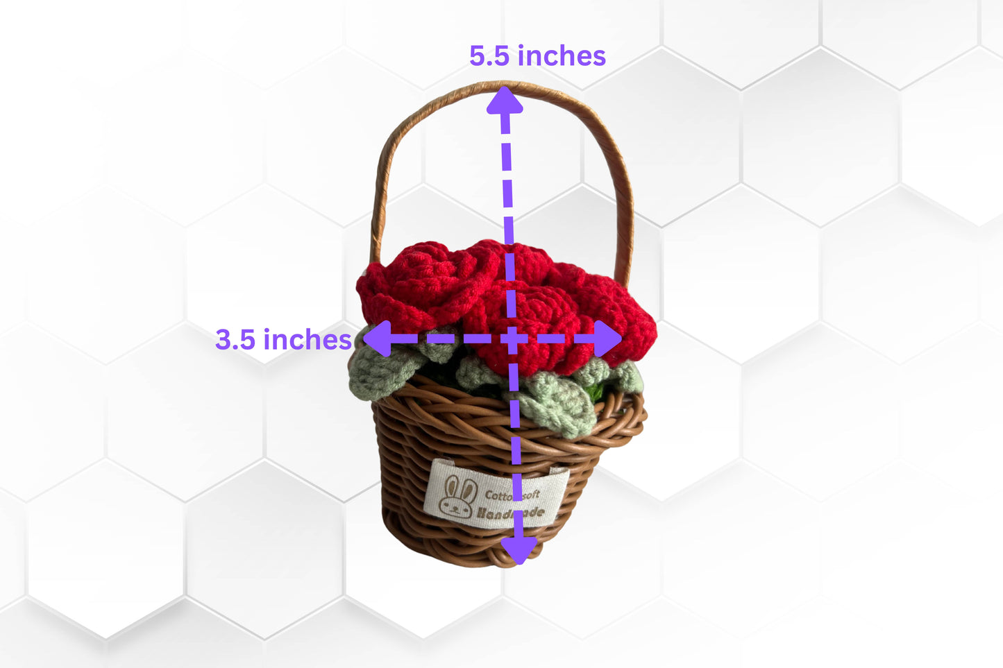 Crochet Rose Flower Basket